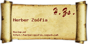 Herber Zsófia névjegykártya
